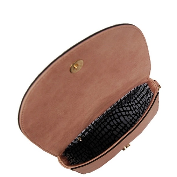 Round Handle Purse Satchel Cross Body New Pink - Picture 4 of 7